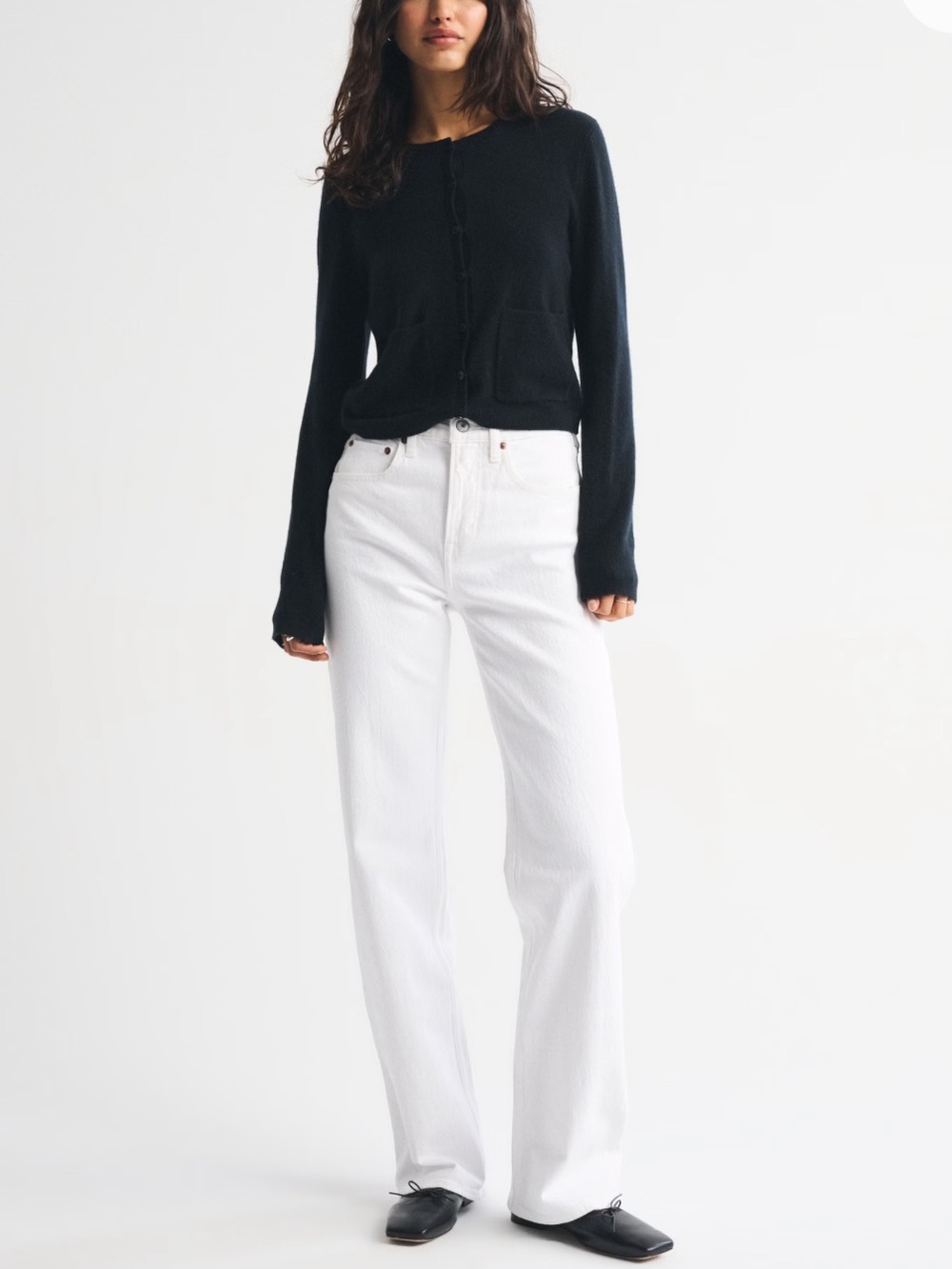 Mid-rise 90s straight Jeans in White